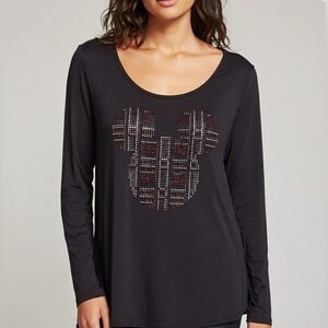 NWT Disney Boutique Mickey raised design top long  sleeve large